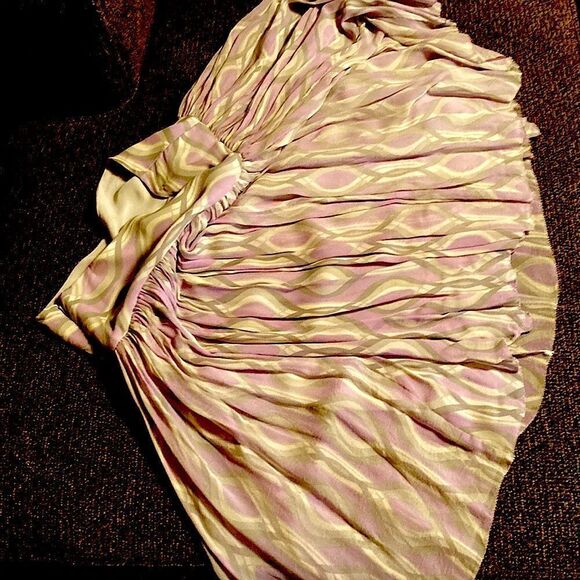 Kenneth Cole Reaction drop waist fitted lined silk skirt purple lavender multi - Picture 2 of 16